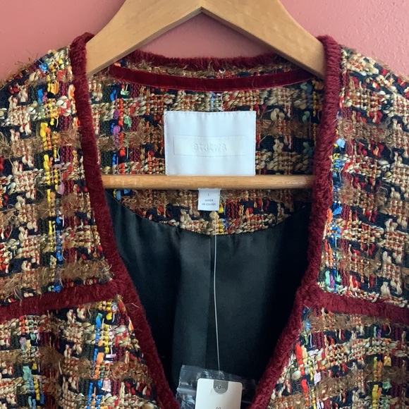 err:twa by: Anthropologie Harlequin Tweed Blazer - Picture 6 of 8